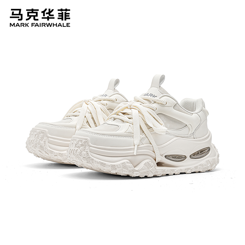 马克华菲男鞋秋季新款增高老爹鞋厚底时尚潮流百搭2025休闲鞋子男