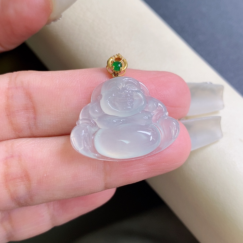 【闪购商品】翡翠颈饰18K金镶嵌佛公