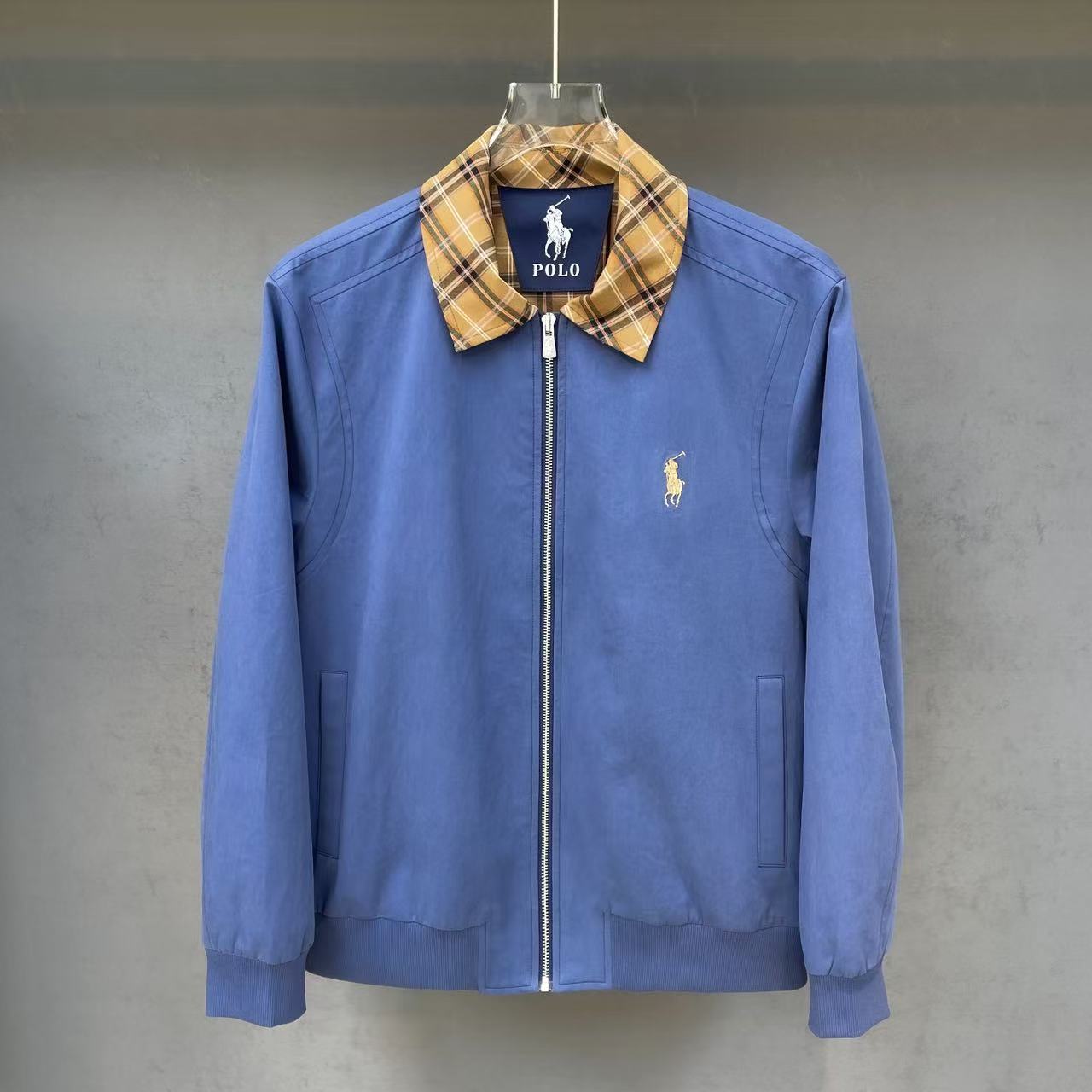 Lawrence Vincent.1987美式翻领格纹拼接工装长袖外套夹克W8146