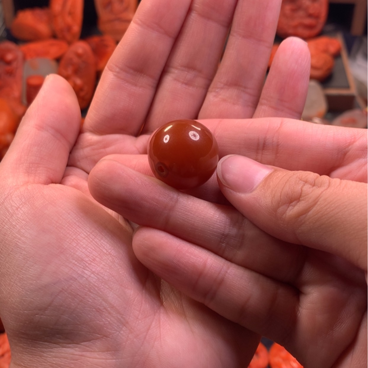 【闪购商品】未镶嵌圆珠单珠南红玛瑙用****0