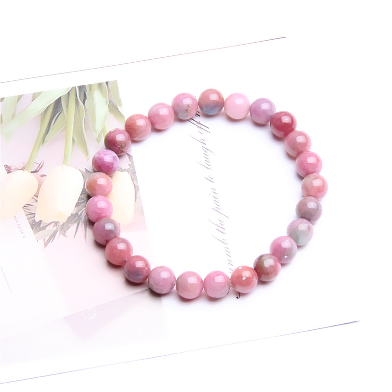 果冻粉紫7.8MM圆珠手链 K0499 多样性发一