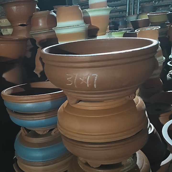 陶三脚大肚高17口径37素一个