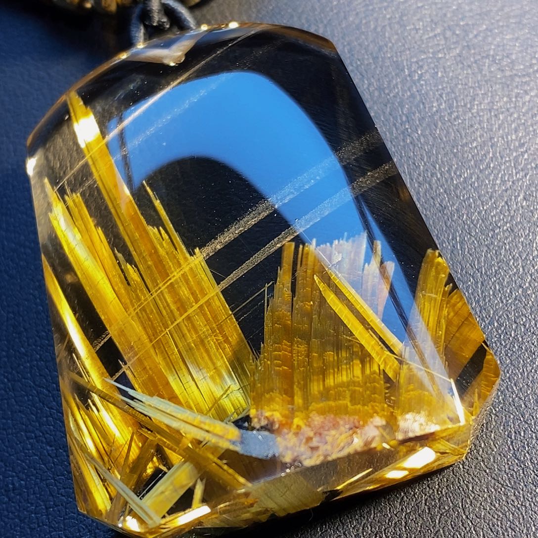 颈饰未镶嵌水晶天然高品钛晶硬宽板钛无事牌吊坠