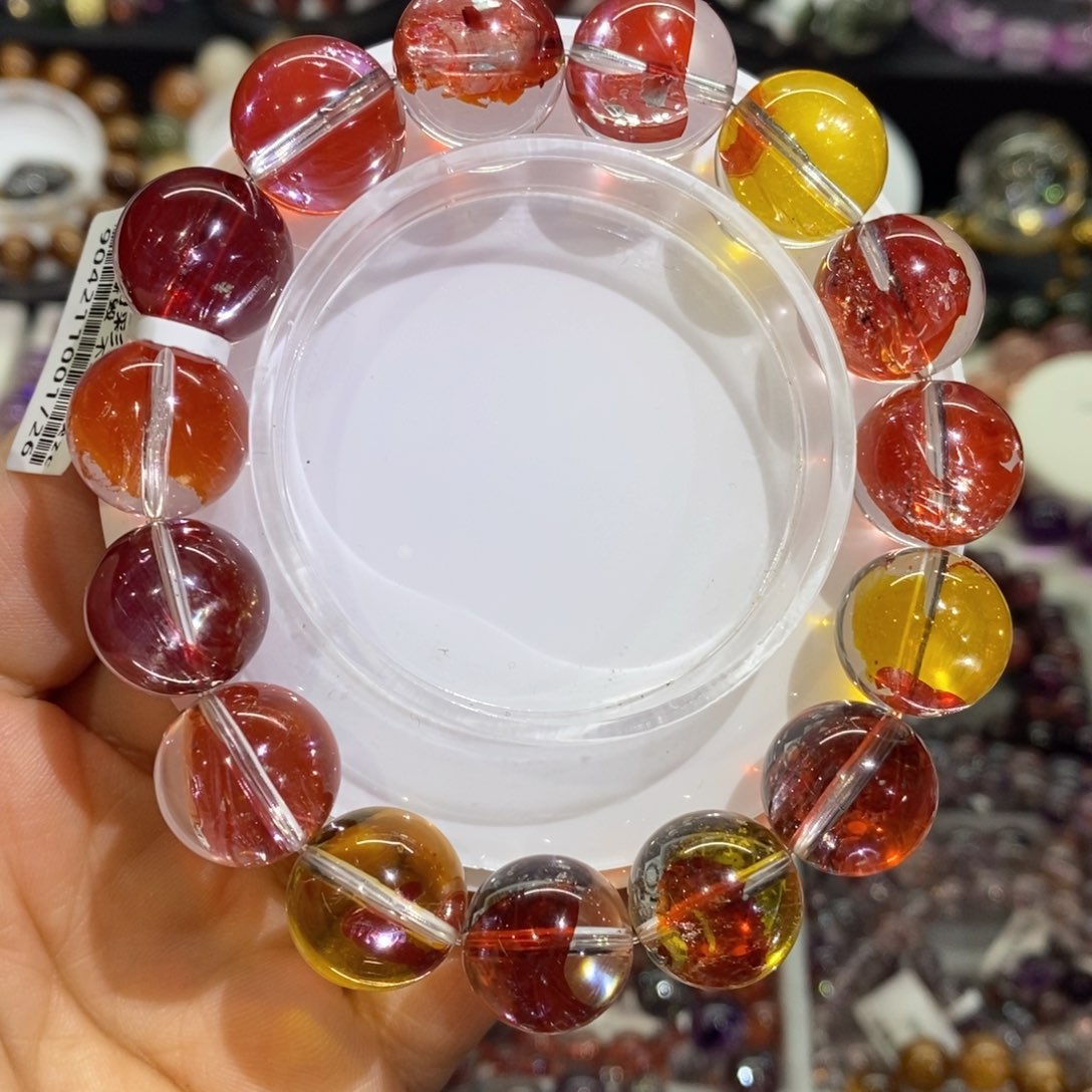 水晶手串未镶嵌收藏锦鲤胶花