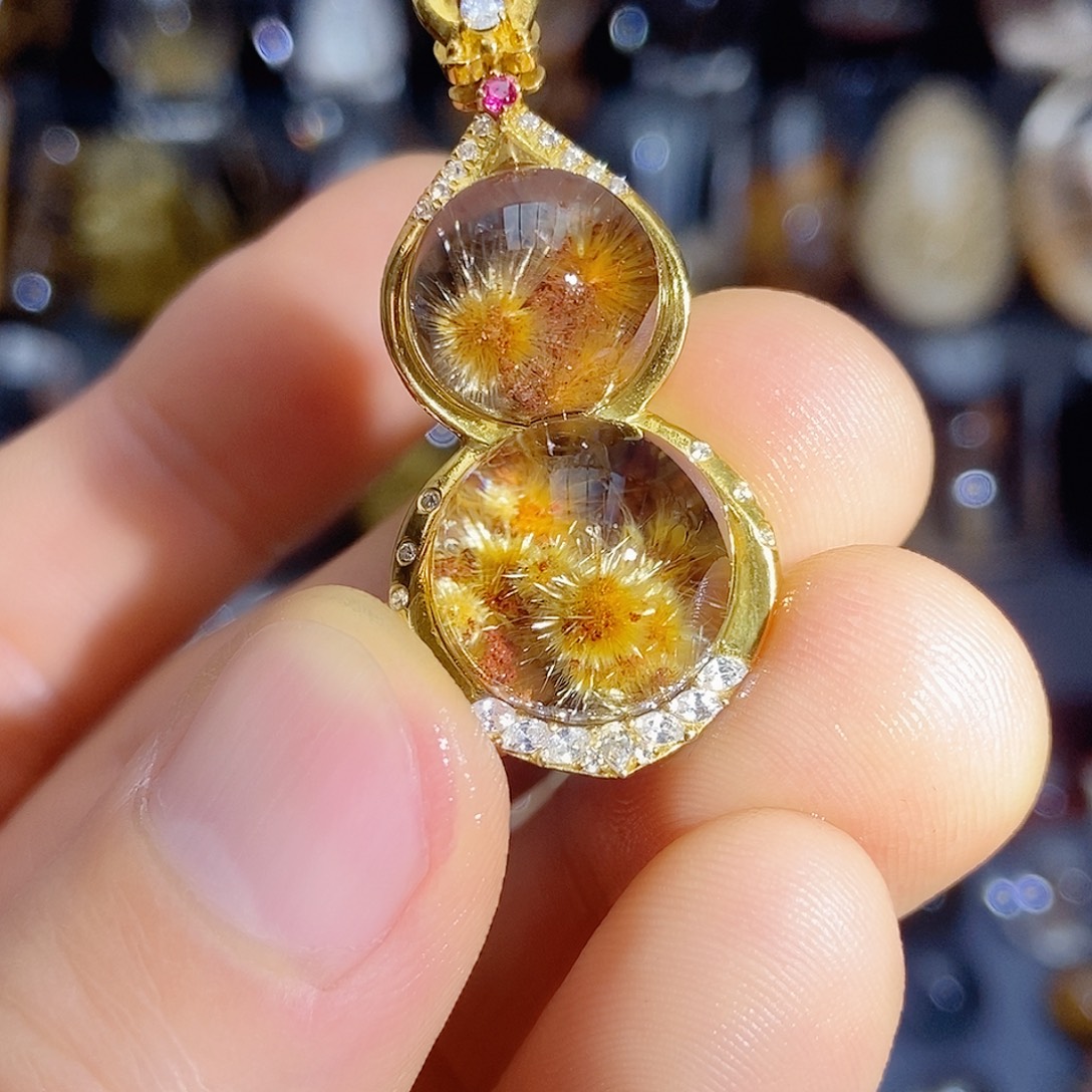 关***关未镶嵌颈饰水晶天然水晶银镶嵌