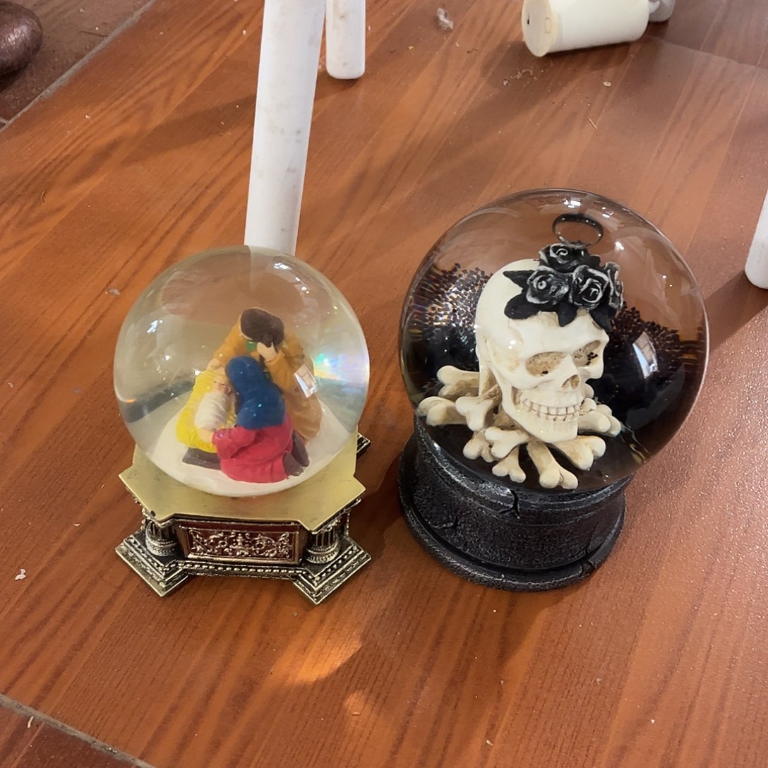 拖***女玻璃两个摆件摆件摆件摆件