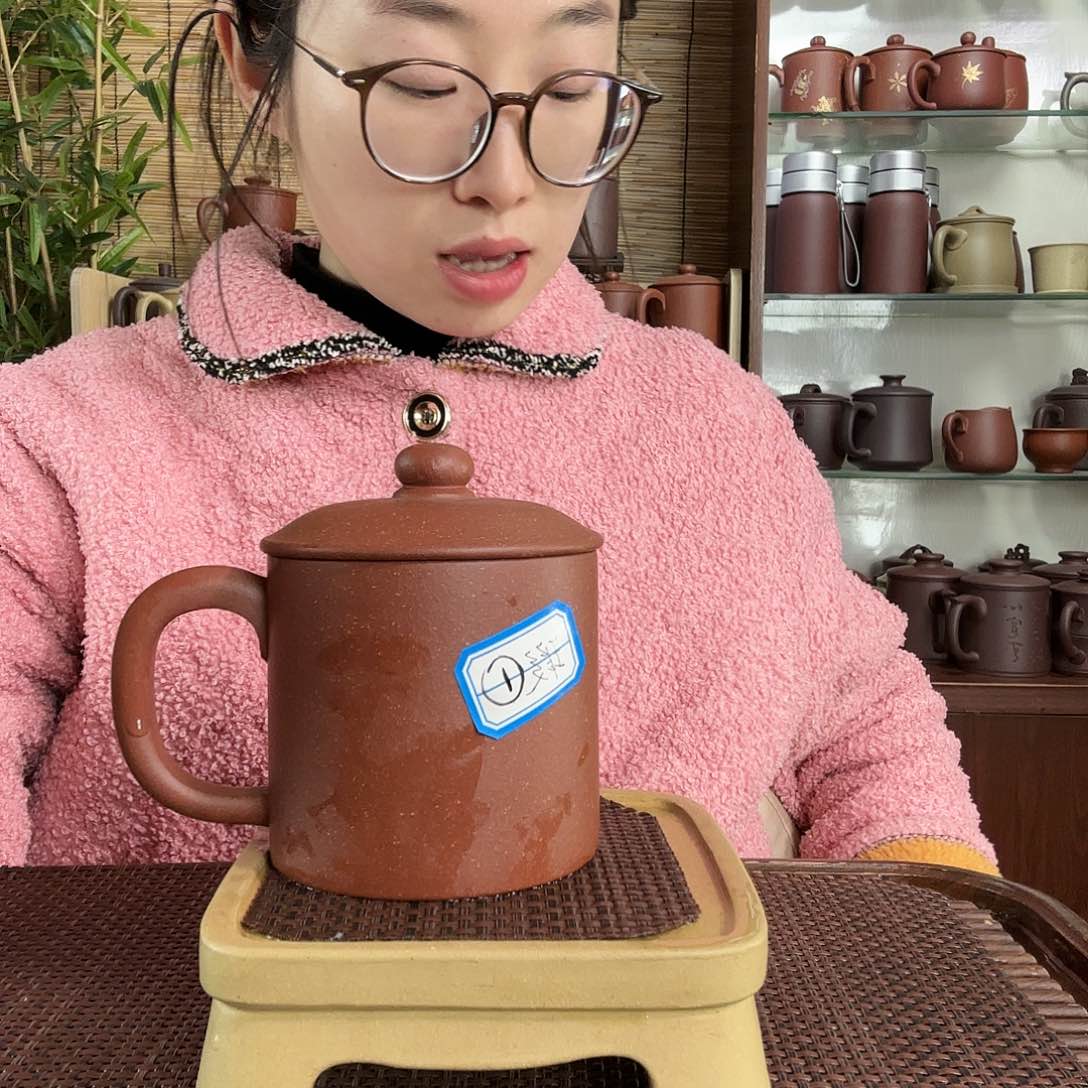 紫砂茶杯红降坡老板杯420CC左右没礼盒微瑕不退不换