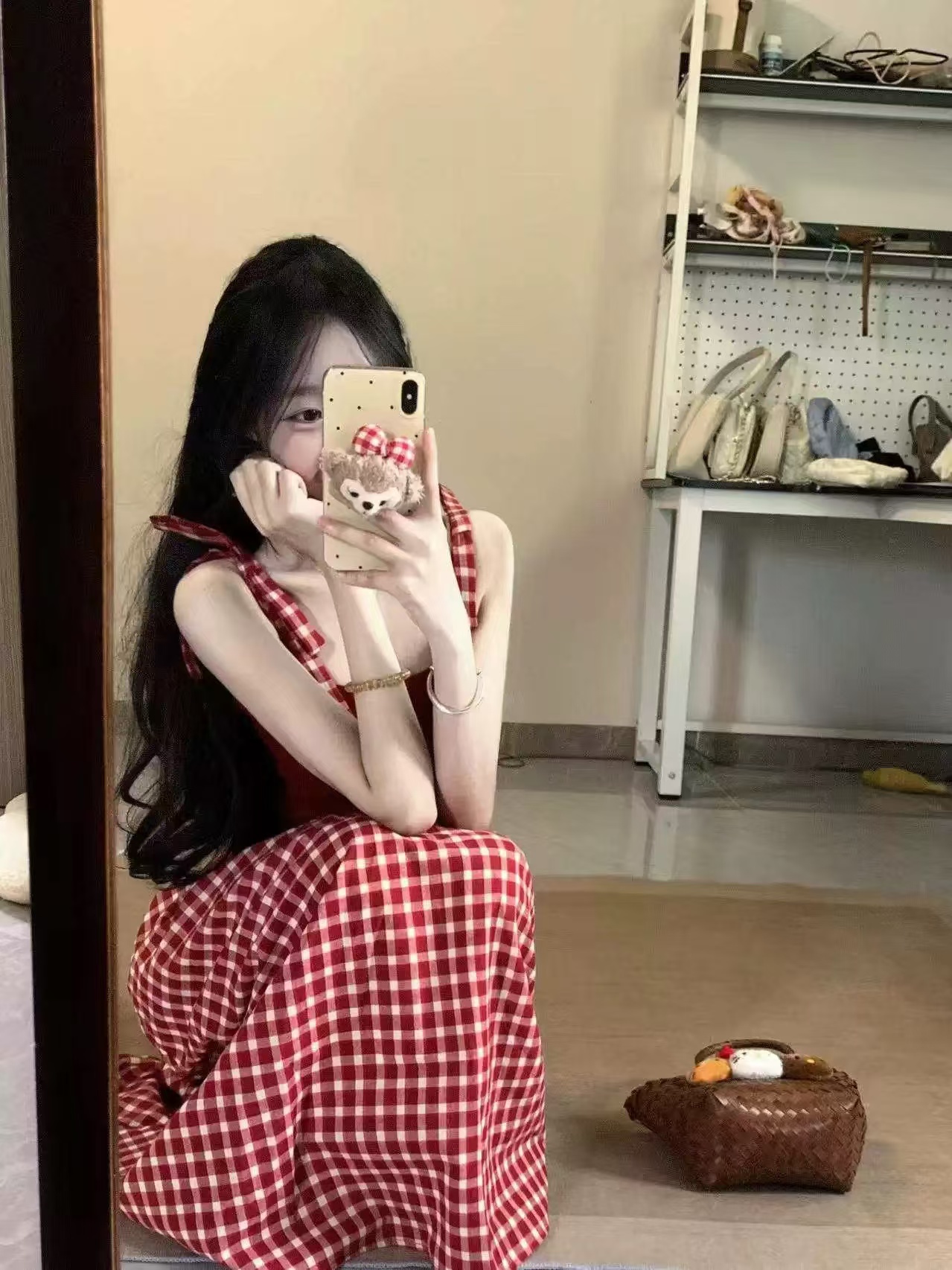 【801-850】【编号款/不用备注】外穿女装t恤外穿格子韩版格纹