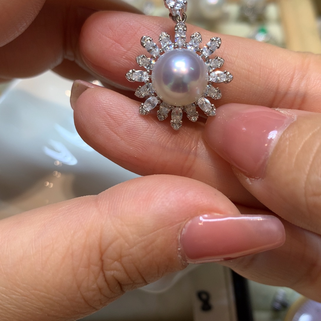 海水珍珠颈饰银S925镶嵌