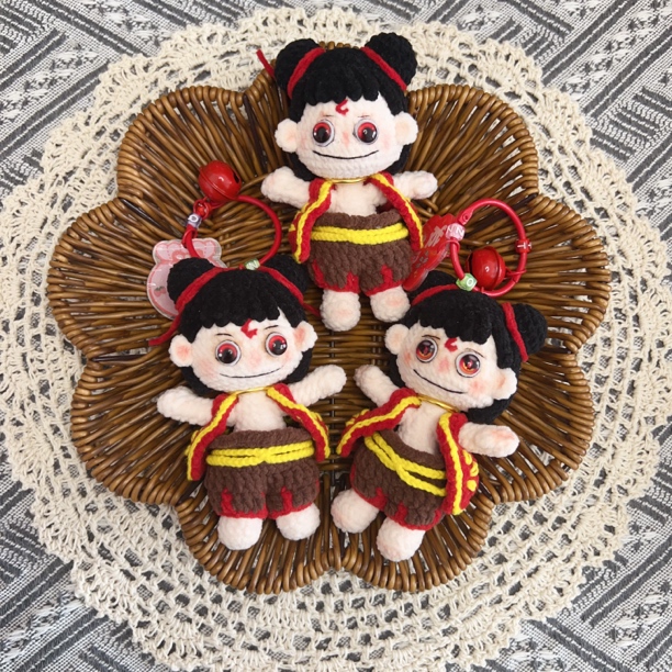 成品哪吒钩织周边礼物挂件钥匙扣摆件