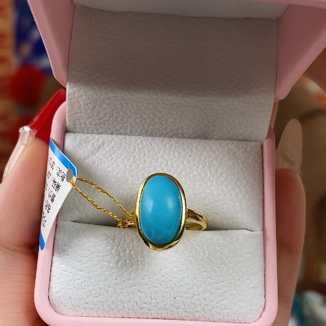 绿松石银S925镀金镶嵌珠宝奇石