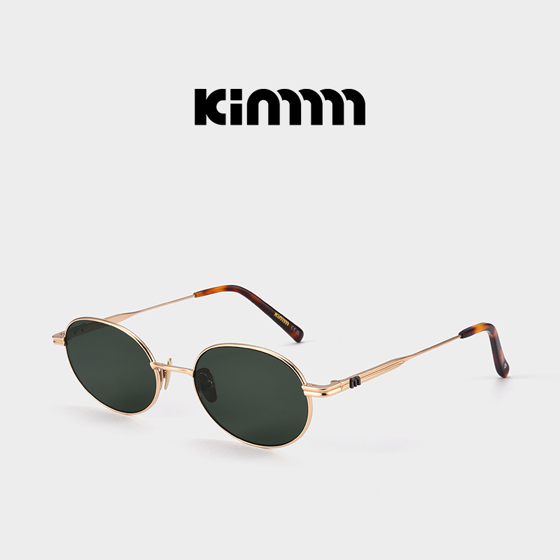 Kimmmm复古简约银丝超轻纯钛墨镜椭圆框防晒紫外线太阳镜女 JINNY