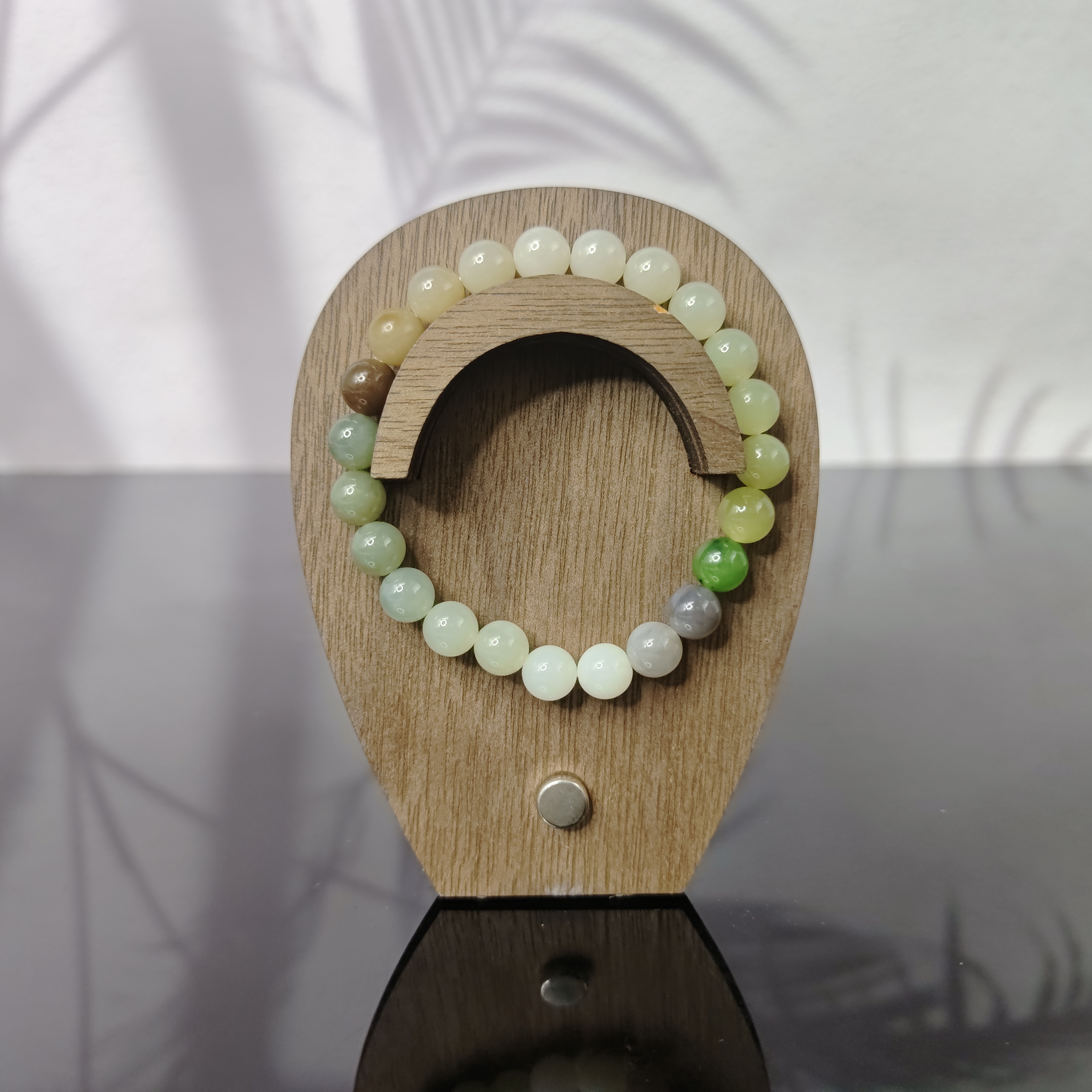 Z和田玉多宝圆珠手串（卡8）0619