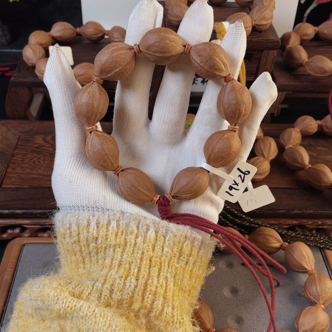 尘***火橄榄核手串原生态梅林铁核19*26带20三通