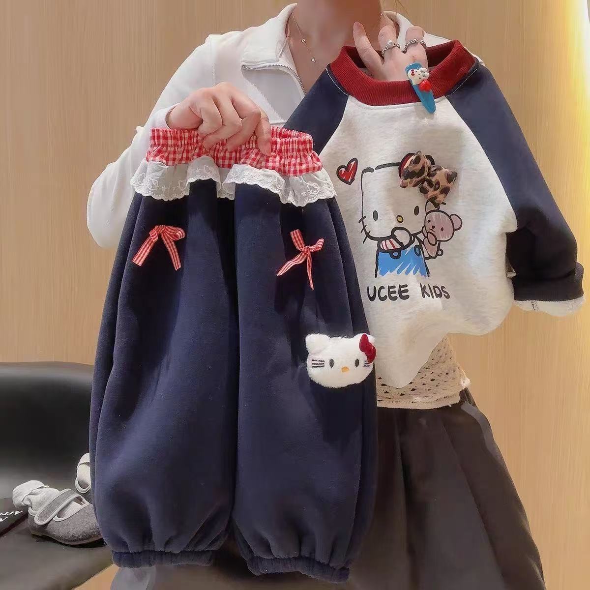 儿童秋季新款卡通立套装袖宝宝休闲卫衣氧气玩偶