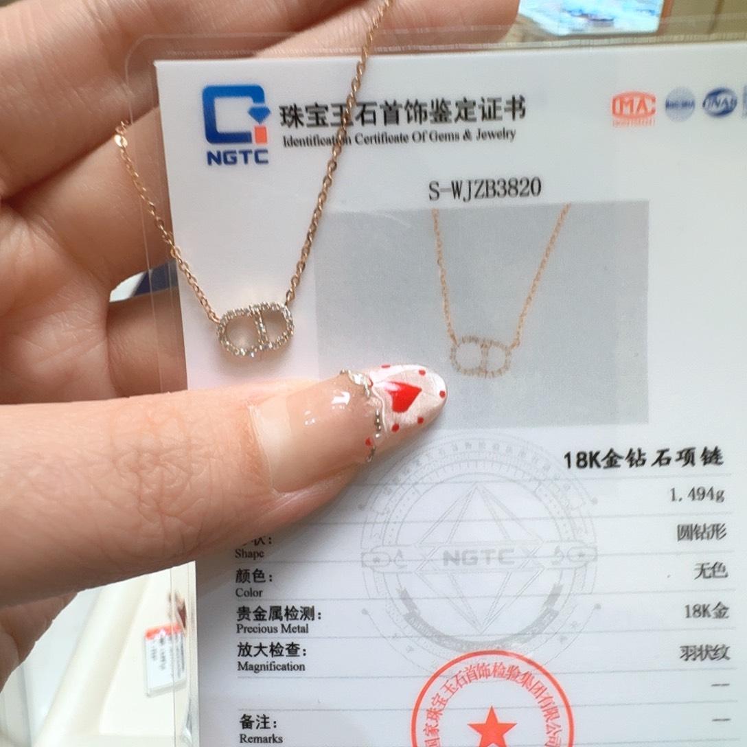 钻石颈饰18K金镶嵌项链CD