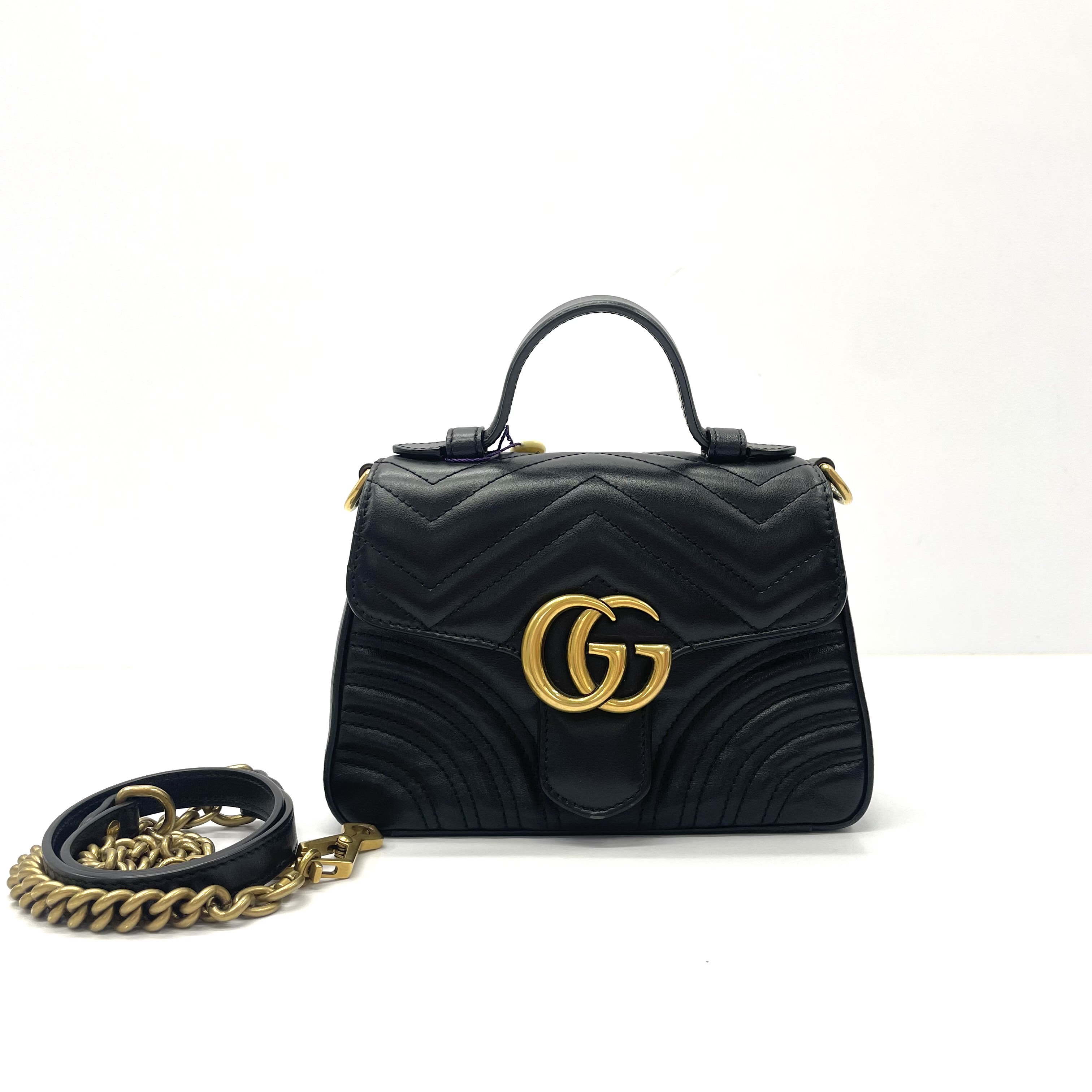 95新 GUCCI/古驰 98新  marmont 马蒙手提单肩包小号