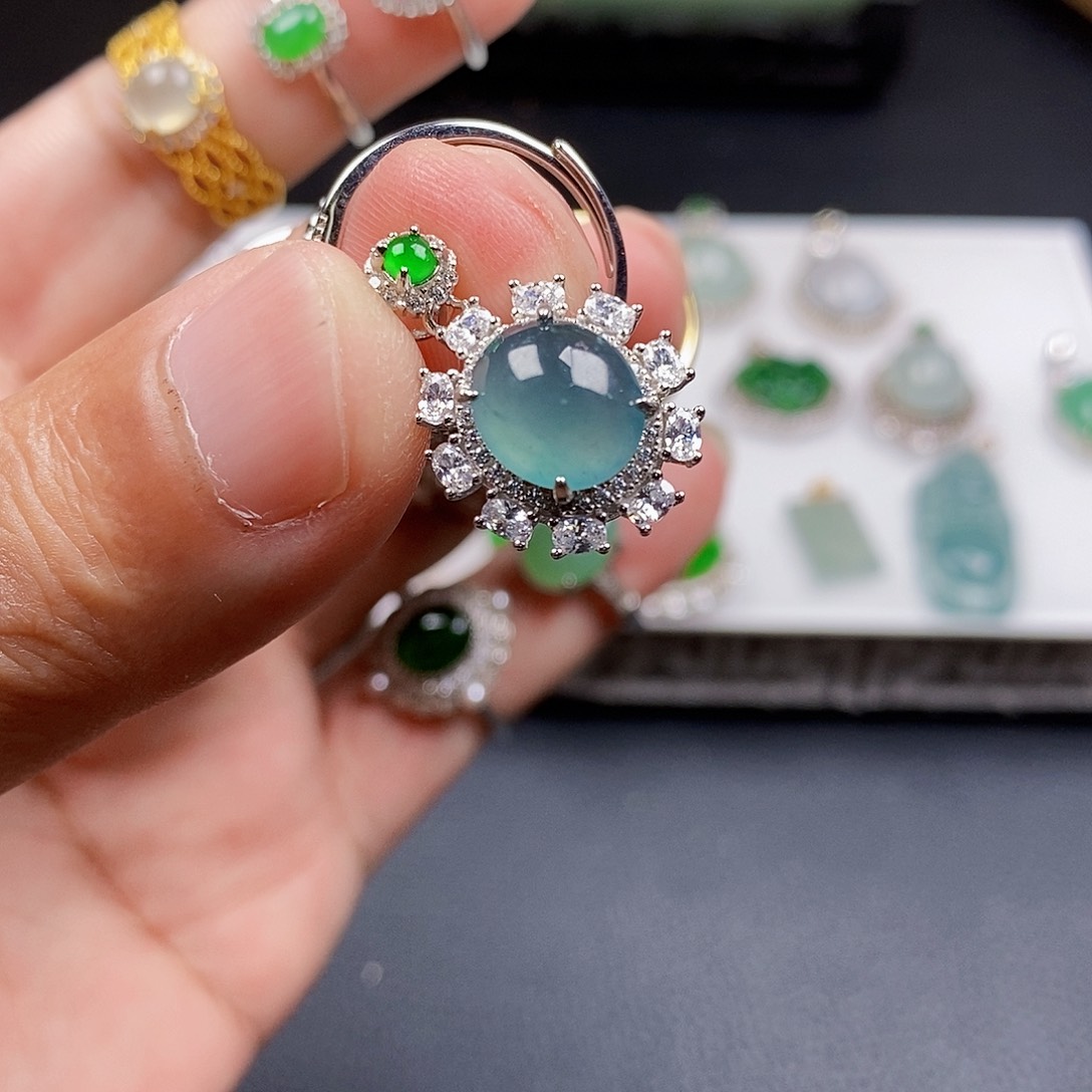 翡翠银S925镶嵌颈饰项链