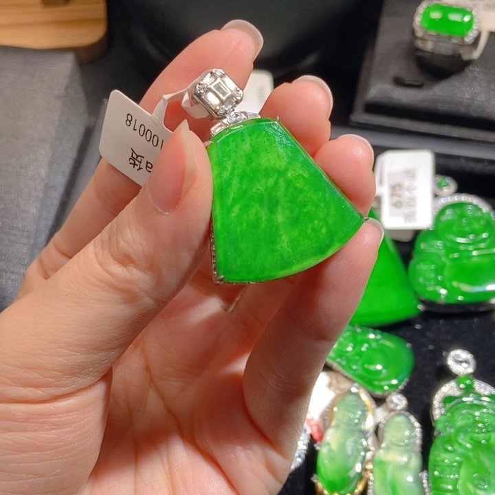 翡翠银S925镶嵌吊坠(不含链)