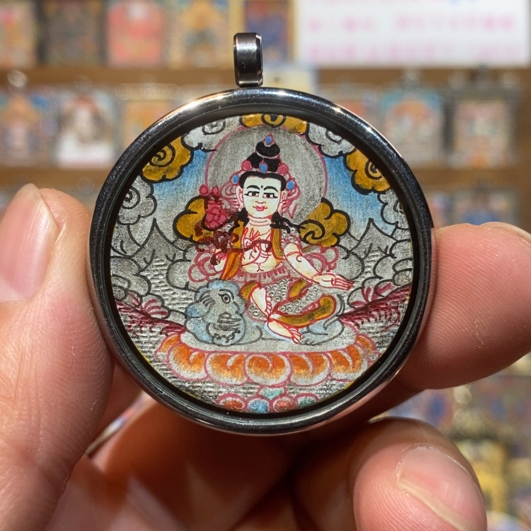 吊坠纯手绘唐卡普贤福利