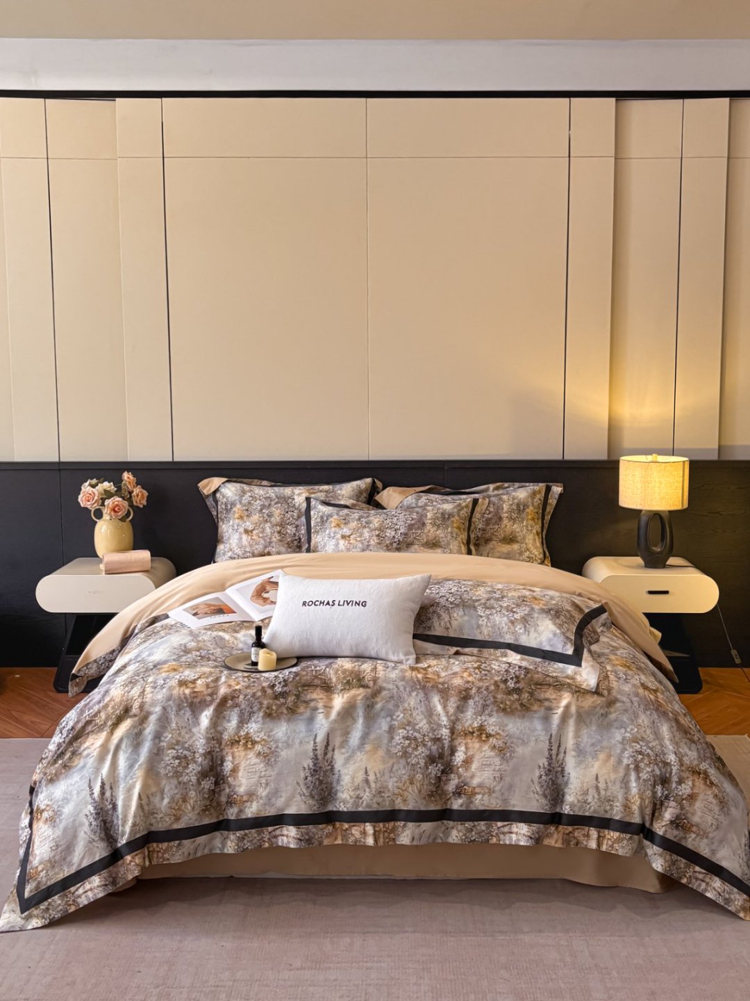 轻奢北欧风全棉匹马棉秋冬季印花小碎花四件套四季通用款床上用品