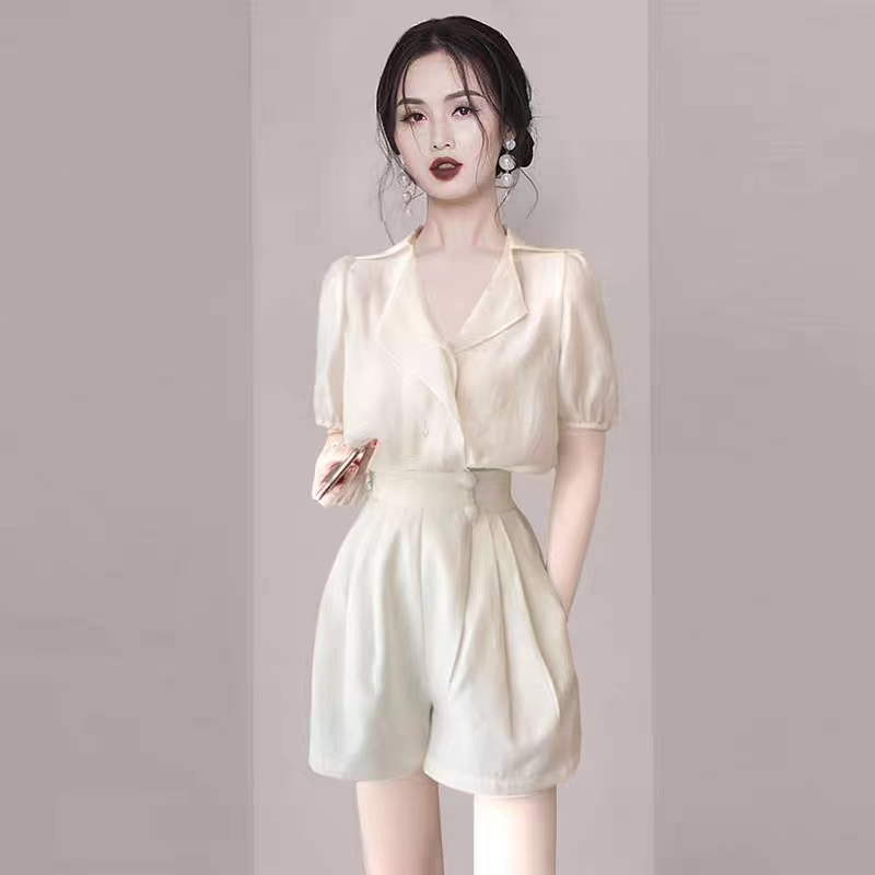 洋气减龄小个子休闲短裤套装2025夏季新款小众设计显瘦女装两件套