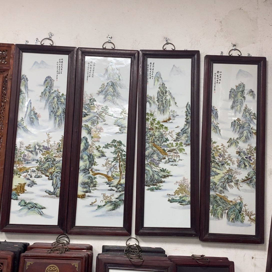 瓷片120*160 景德镇瓷板画柴窑烧制