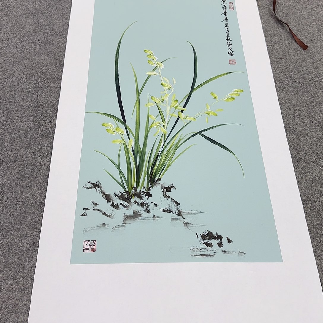 国画国画立体兰花作品