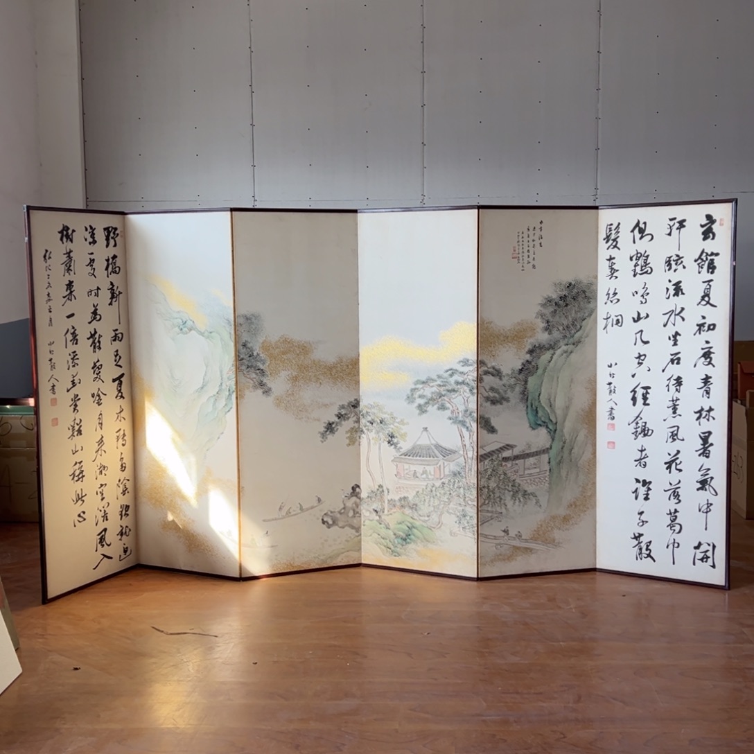 绘画屏风框画茶空间设计