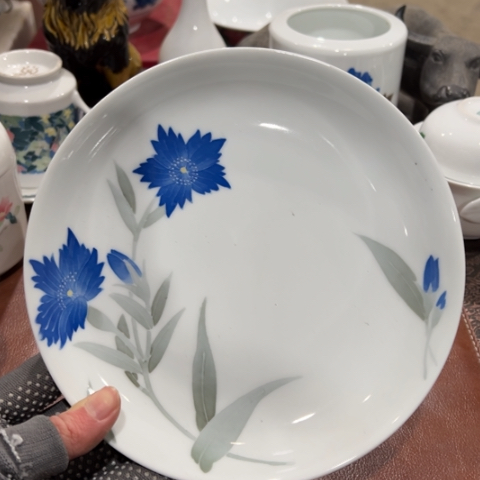 醴陵高温瓷釉下手绘18厘米无款