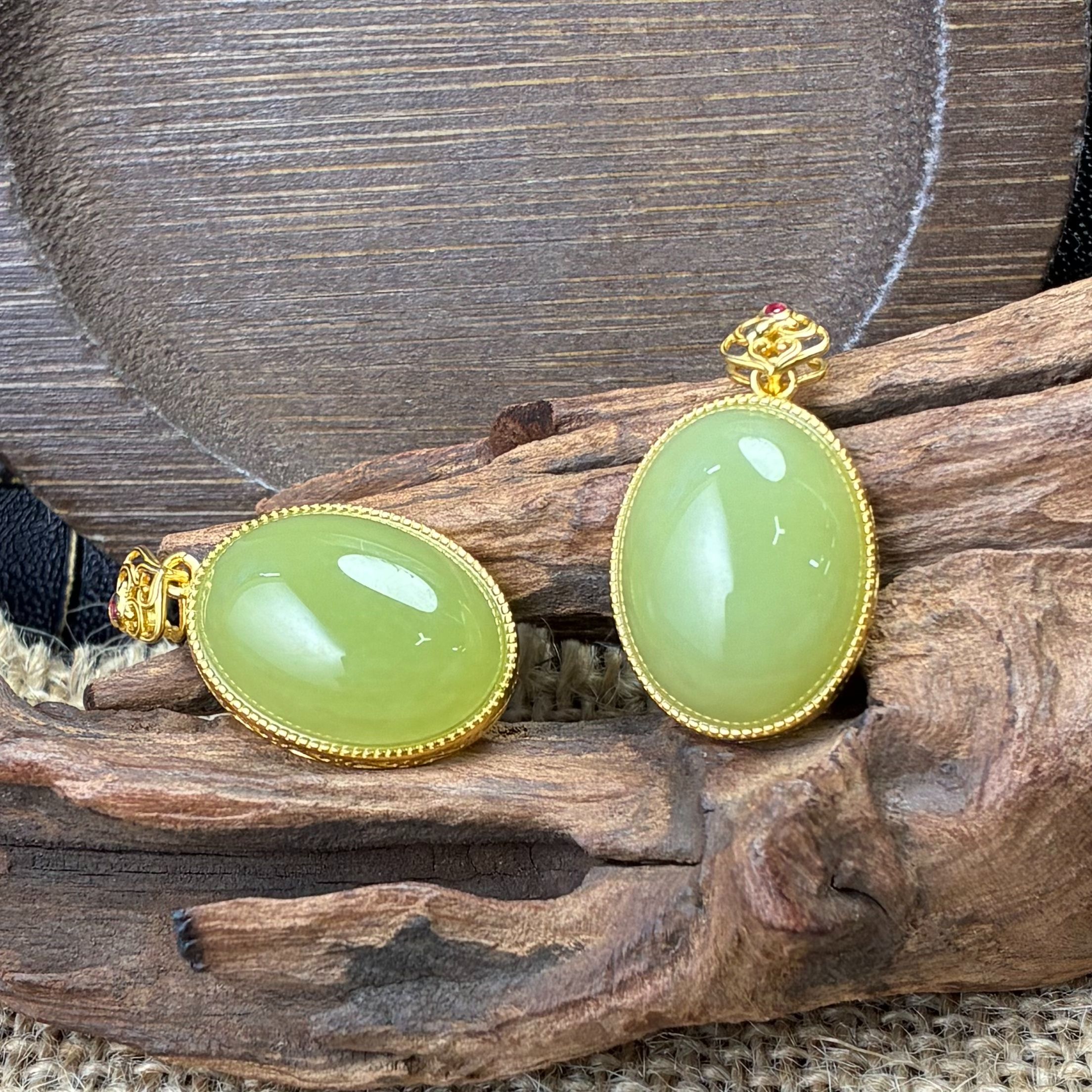 和田玉蛋面吊坠【小北质检】ZJH926Z5多样性发一