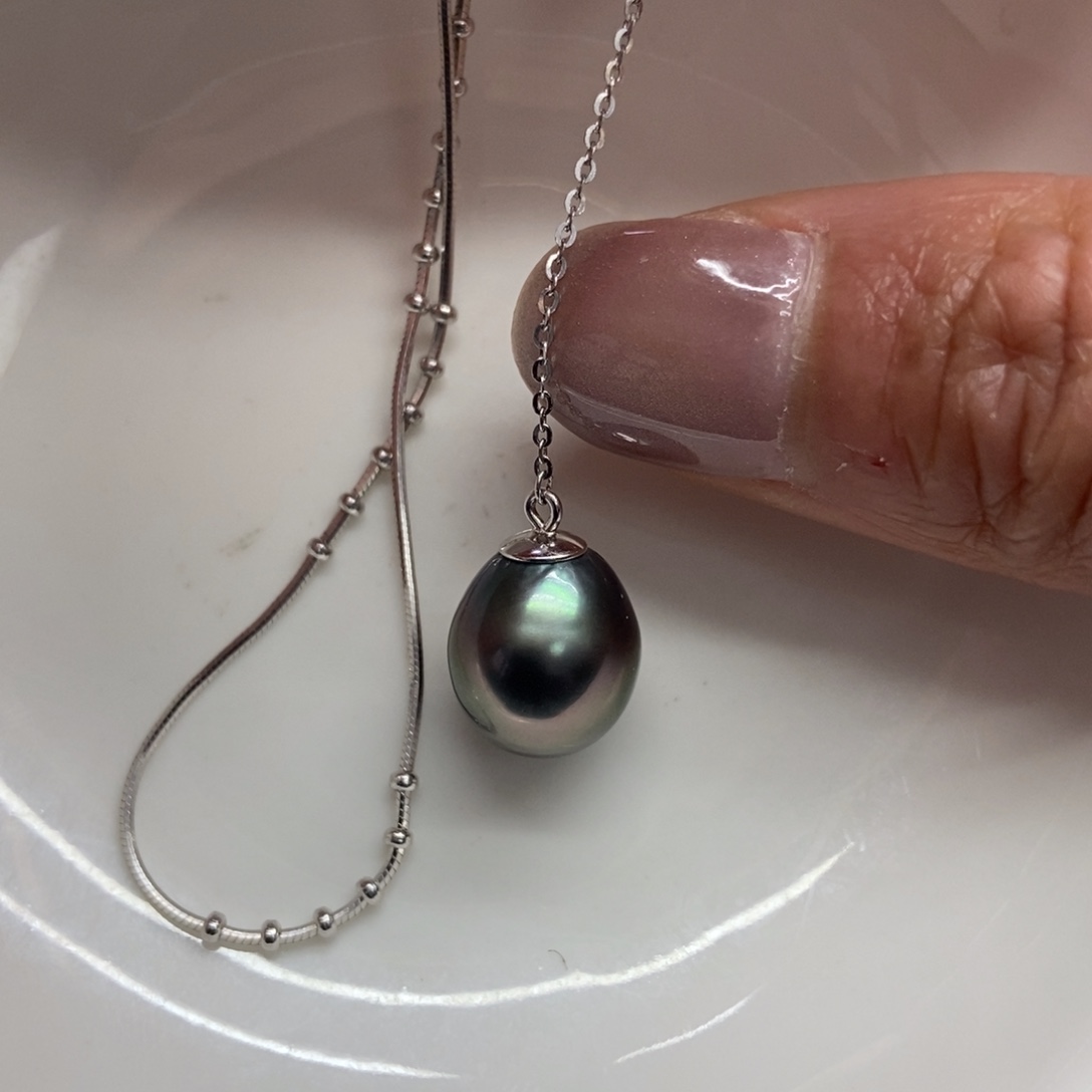 海水珍珠套链银S925镶嵌