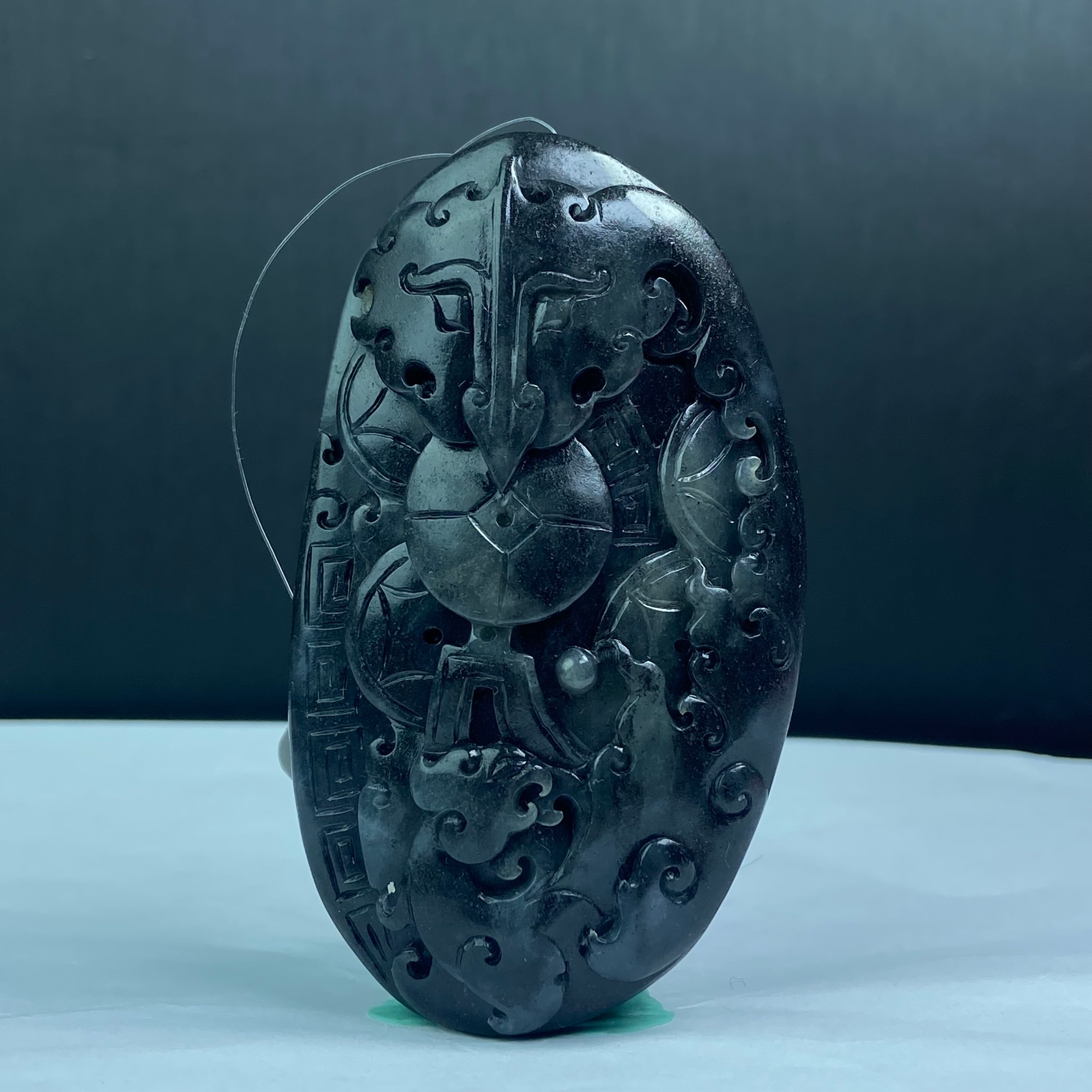 XK3037 和田玉墨渊双龙纹