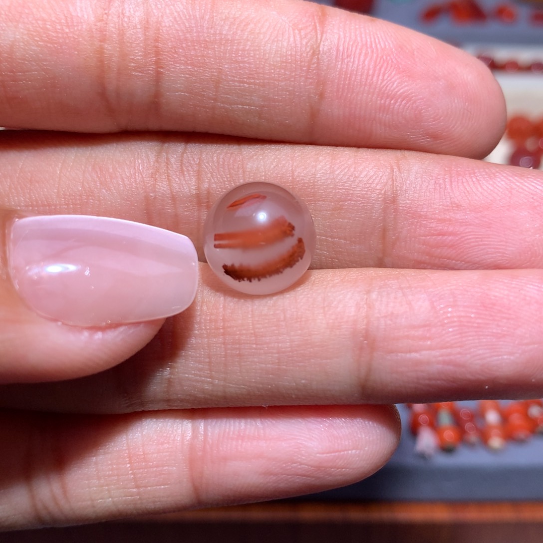 南红玛瑙冰飘圆珠11.6未镶嵌