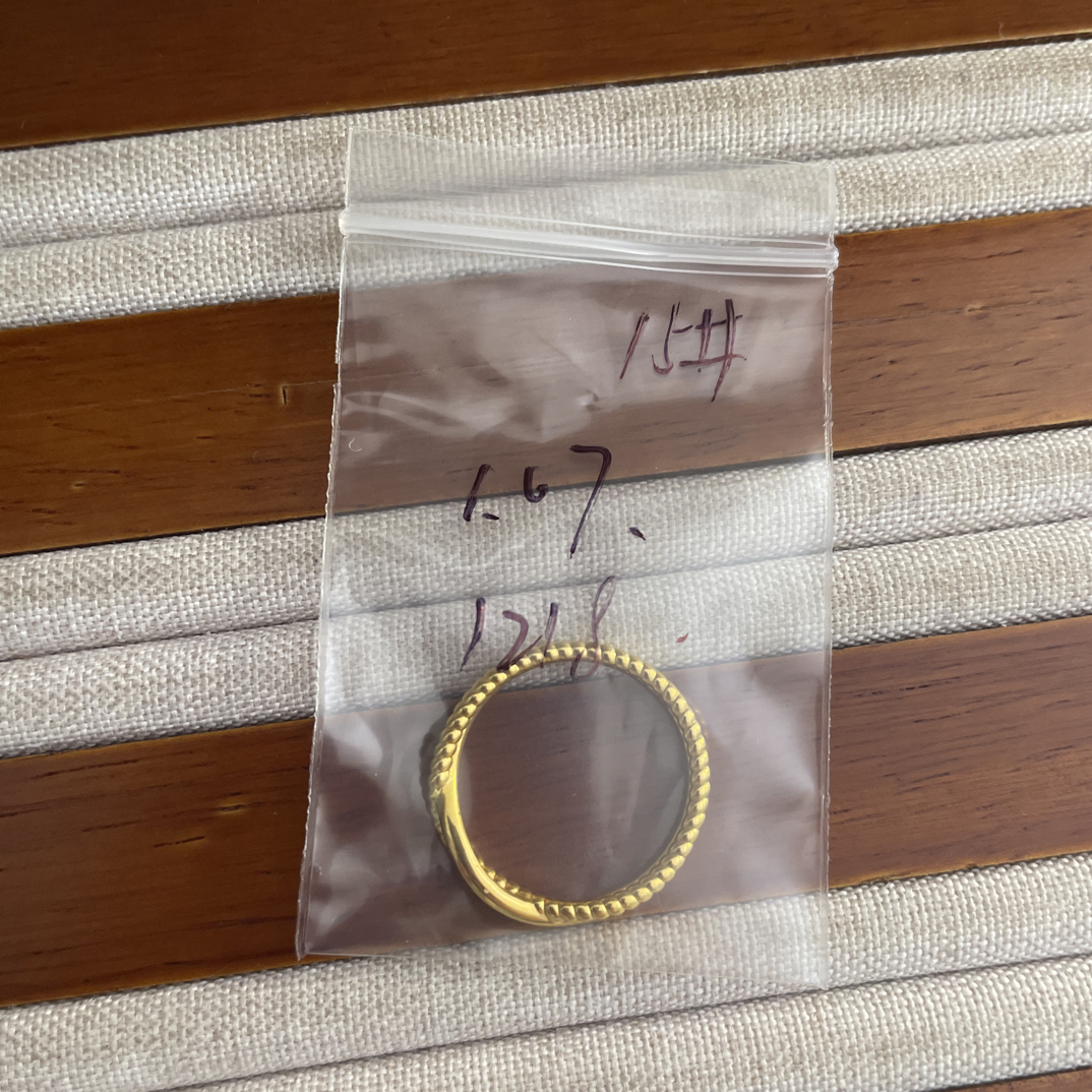克重1.07 15号 h戒指 足金999
