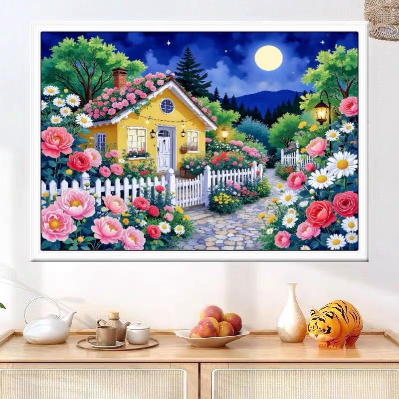 静谧花园60X85大格四股线绣~新款高级感客厅挂画36色