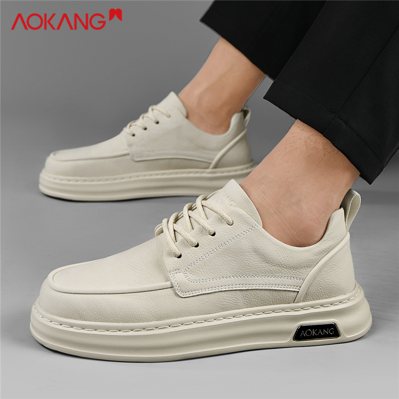 Aokang/奥康2025秋季男士时尚百搭透气低帮增高韩版潮流潮鞋皮鞋