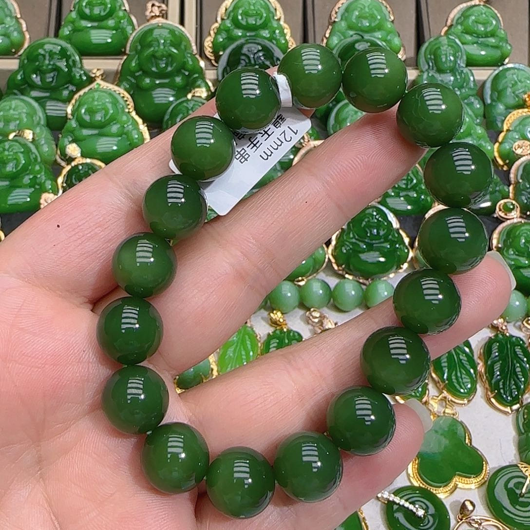和田玉（碧玉）手链未镶嵌