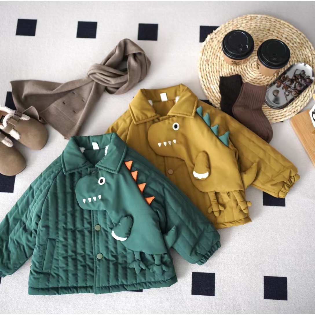 儿童秋冬韩版卡通加厚立体小恐龙棉服SQ1317 