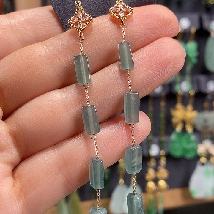 翡翠未镶嵌耳饰翡翠