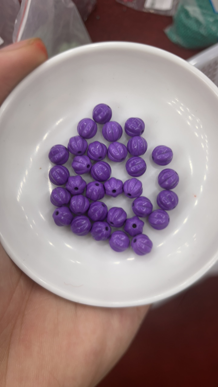 天然珠宝玉石 紫云母南瓜珠A476 30颗