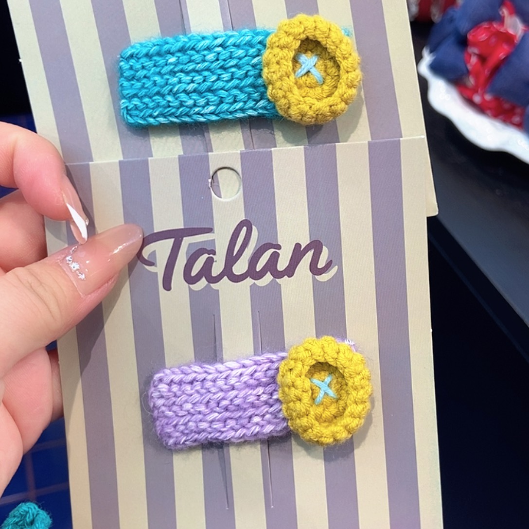 布艺铁合金掰掰夹纽扣2个