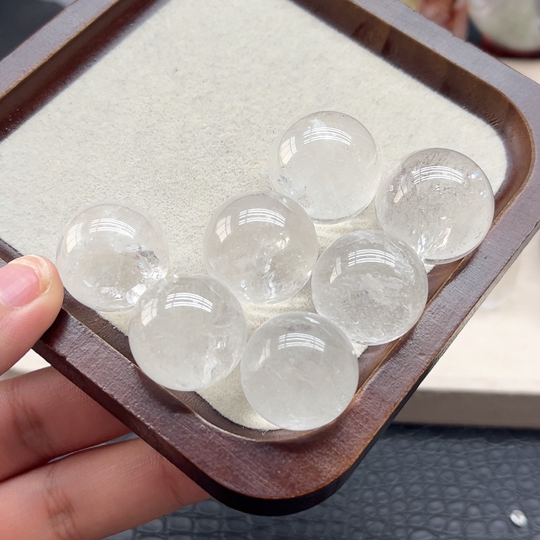 珠宝半成品未镶嵌水晶27 白水晶球25mm