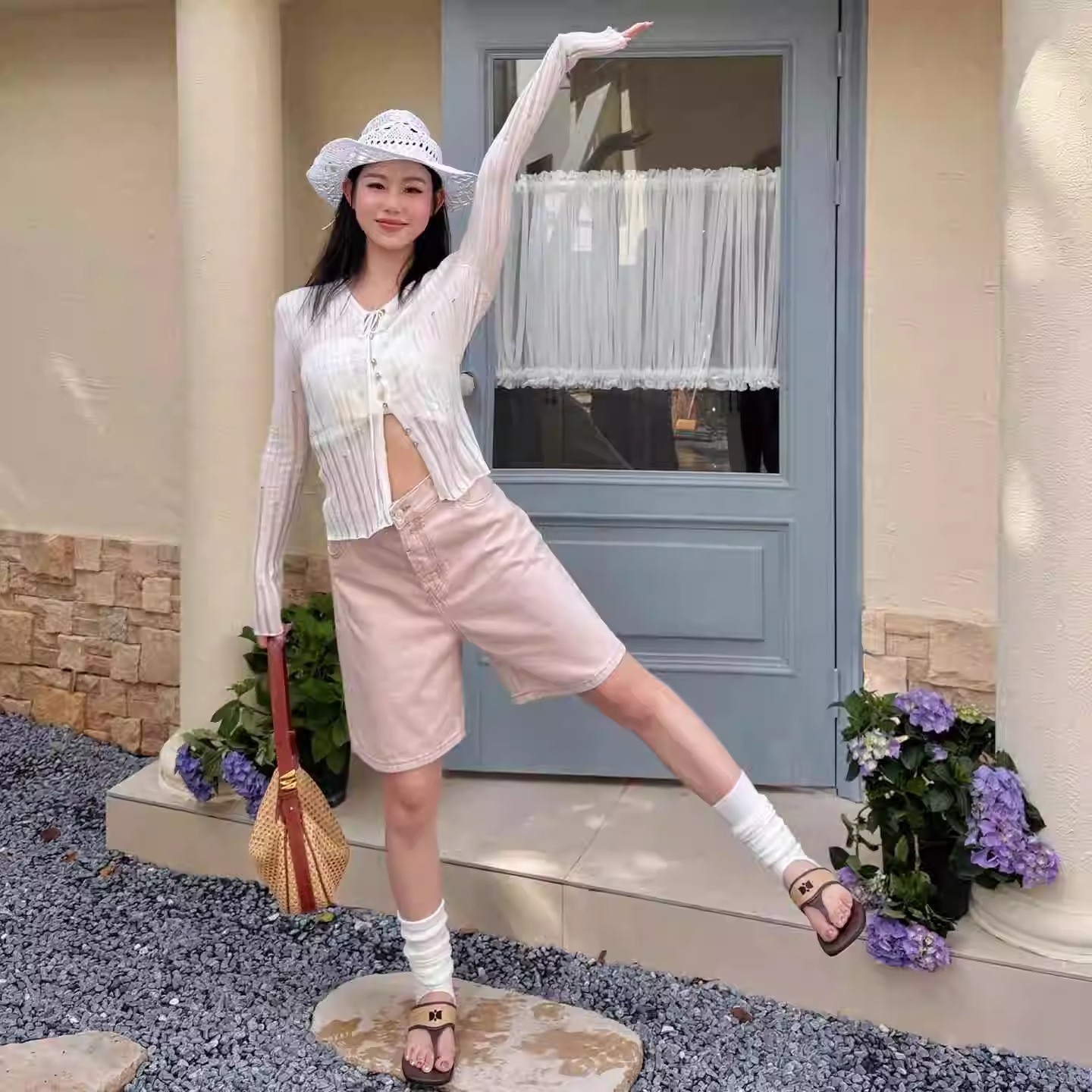 make if设计师品牌25夏季新款牛仔短裤