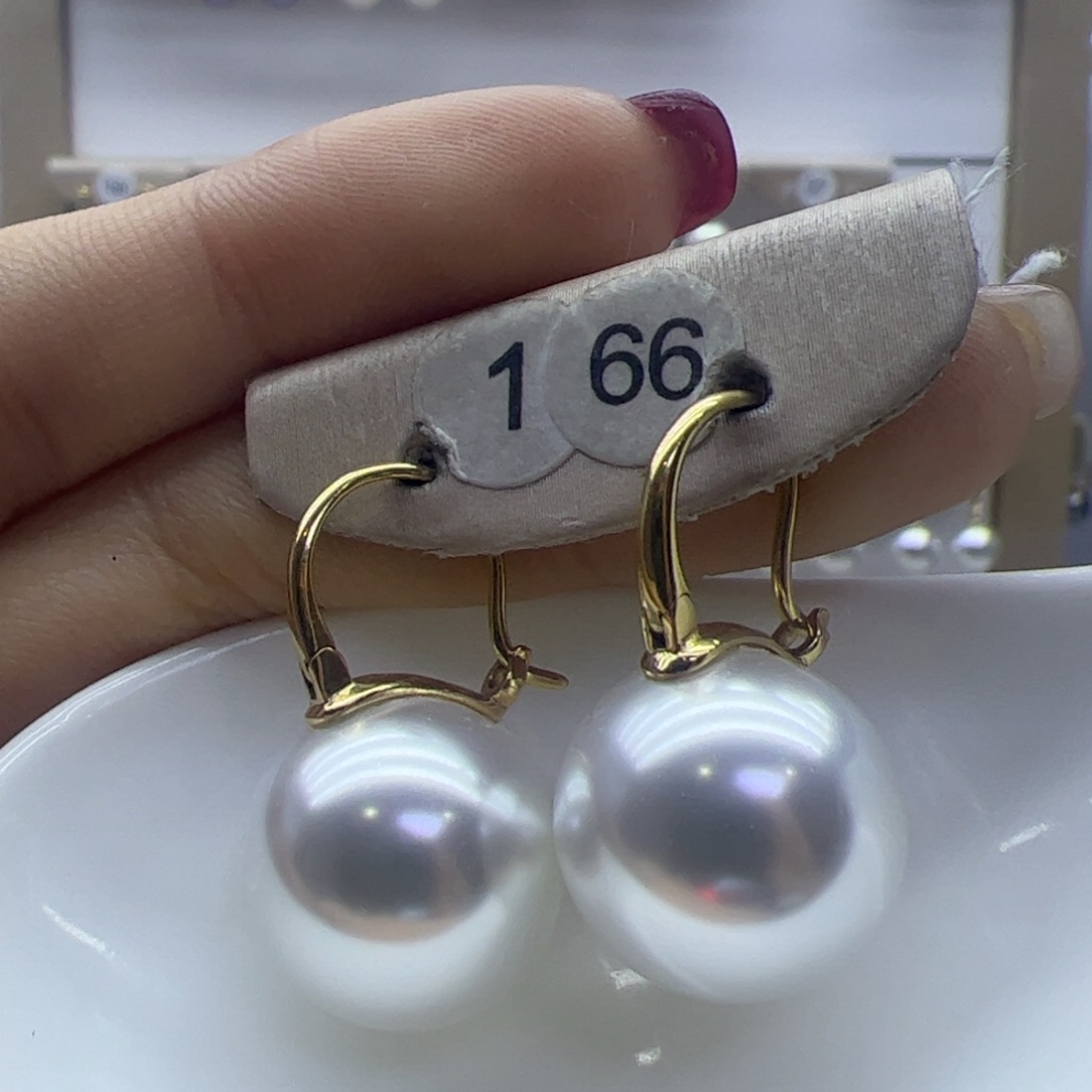 淡水珍珠耳饰18K金镶嵌