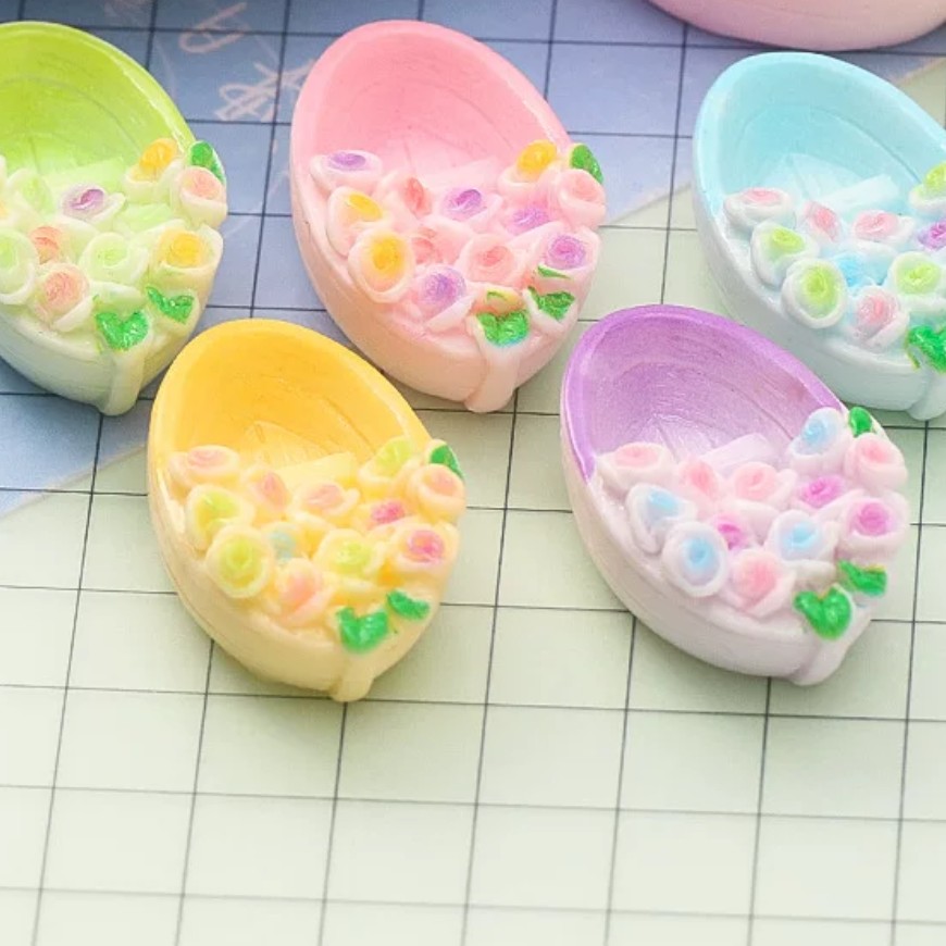 玫瑰小花船创意diy小萌粒小摆件