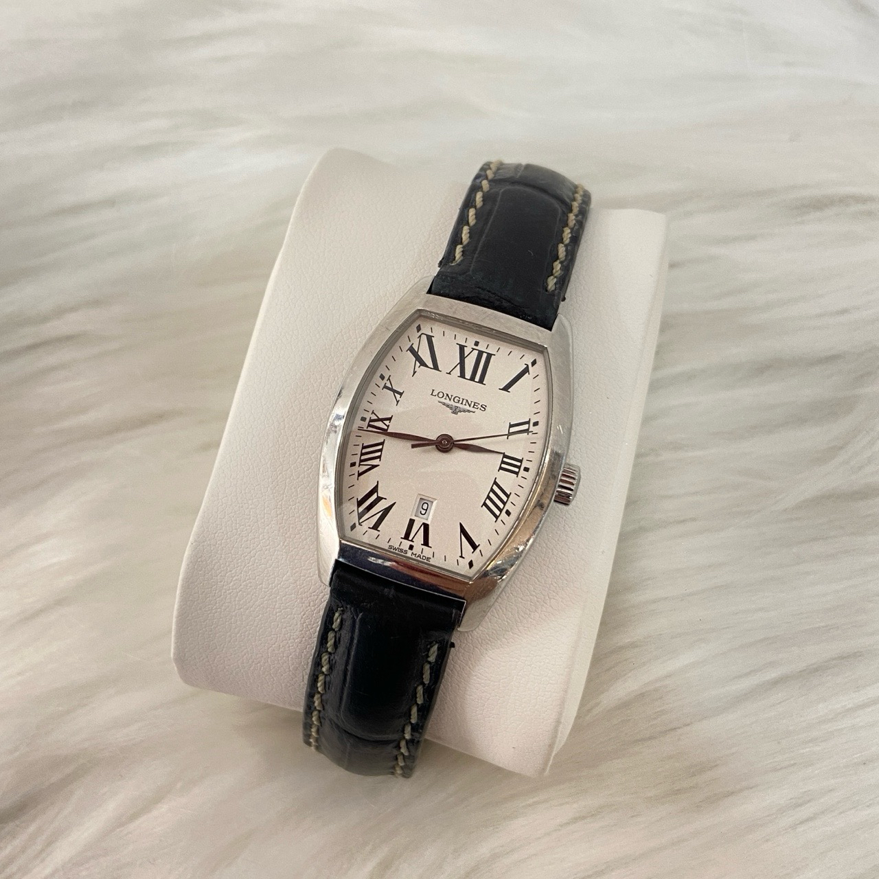 99新 Longines/浪琴 酒桶/女表/白盘罗马刻/26×31mm/155