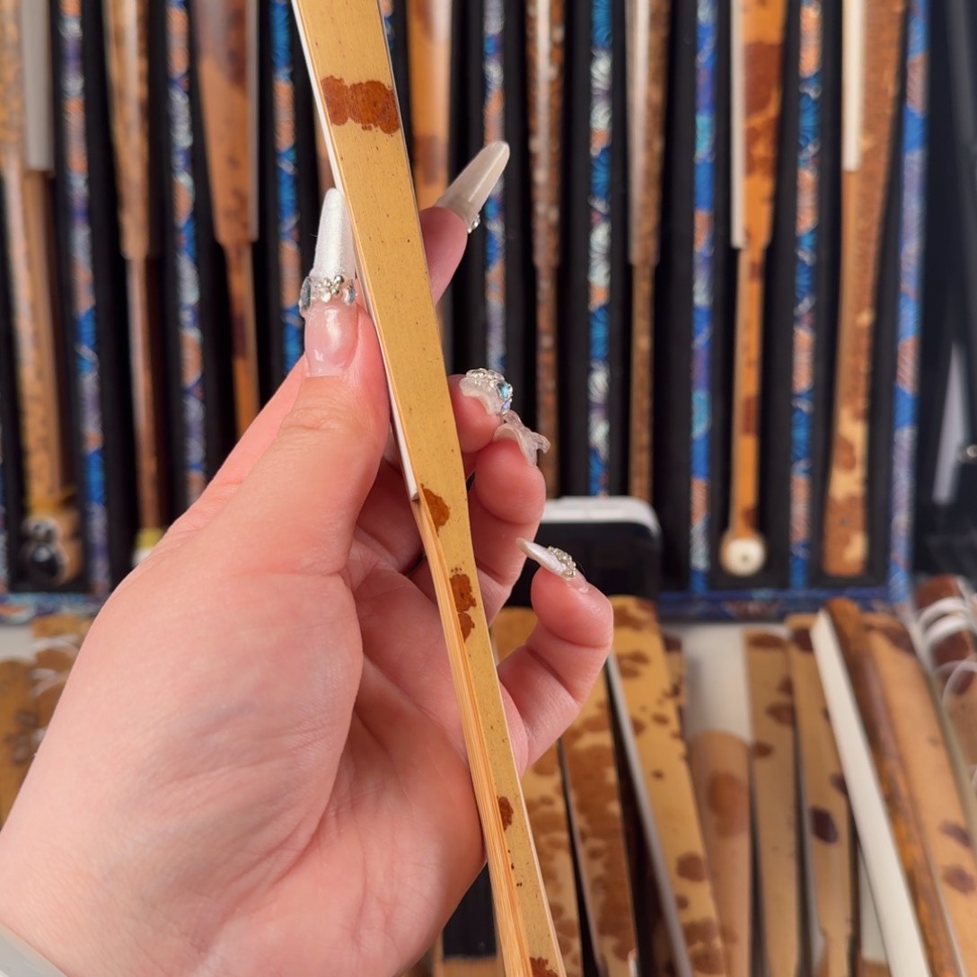 扇子飞**高兵哥扇艺斑竹折扇小明