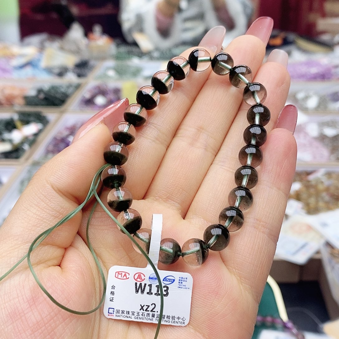 水晶手链未镶嵌W113聚宝盆8m