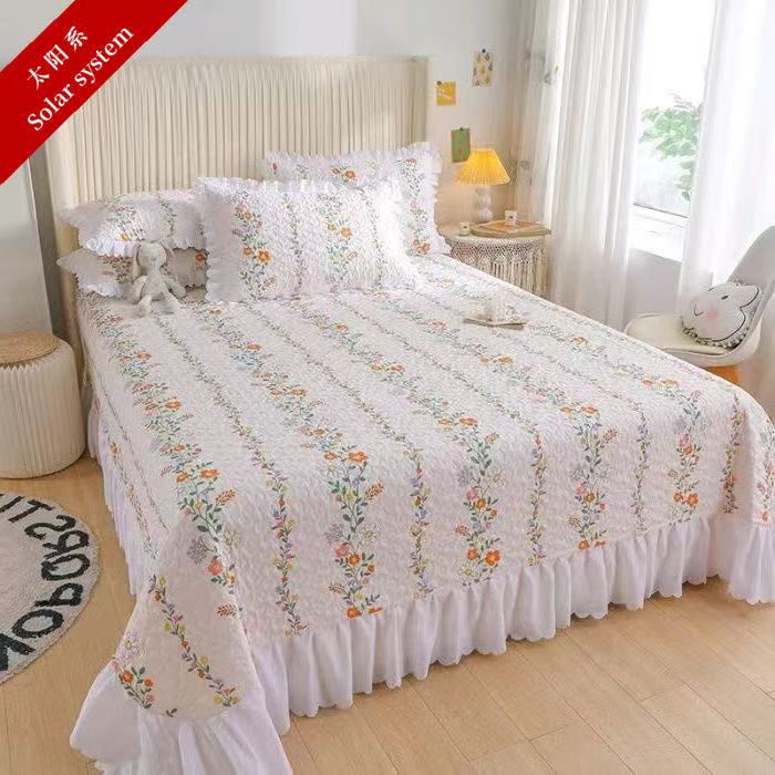 【夹棉床盖四季款】韩版公主风床罩新款双面保护套加厚高档床单